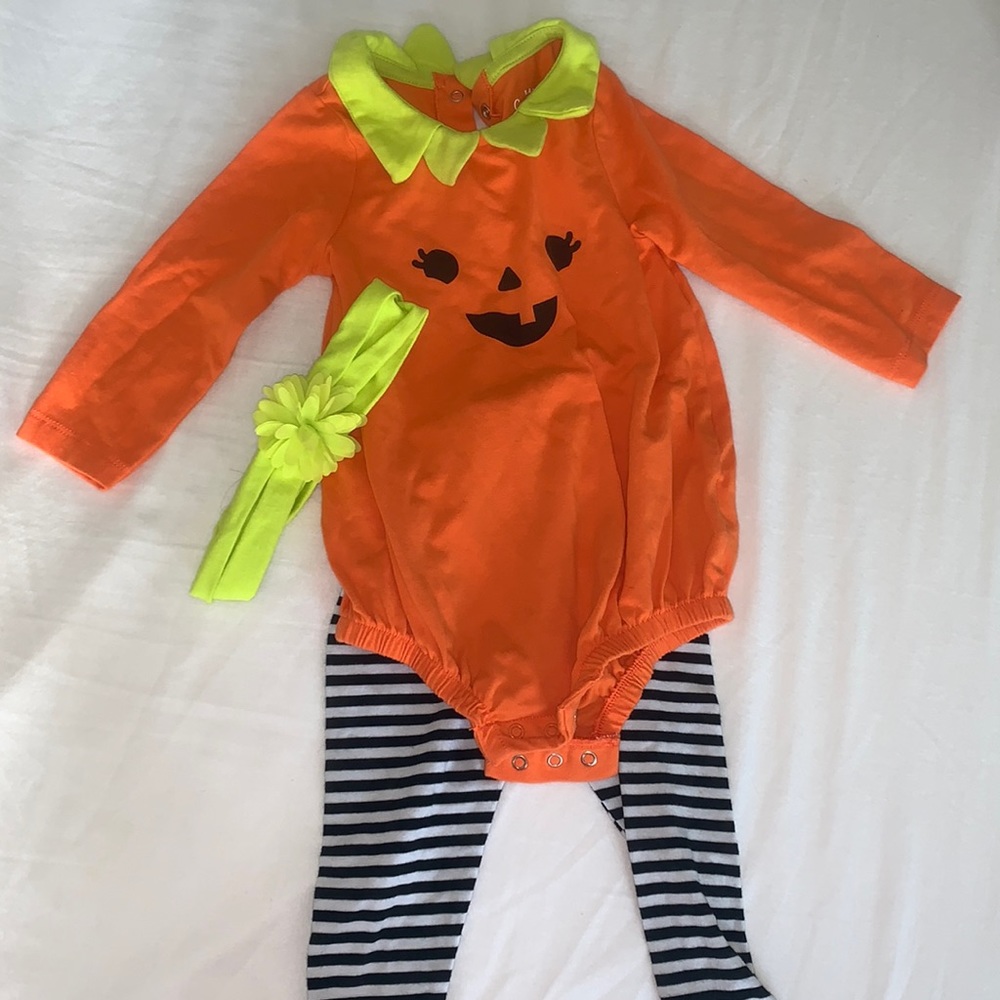 Cat & Jack 12M Pumpkin Outfit